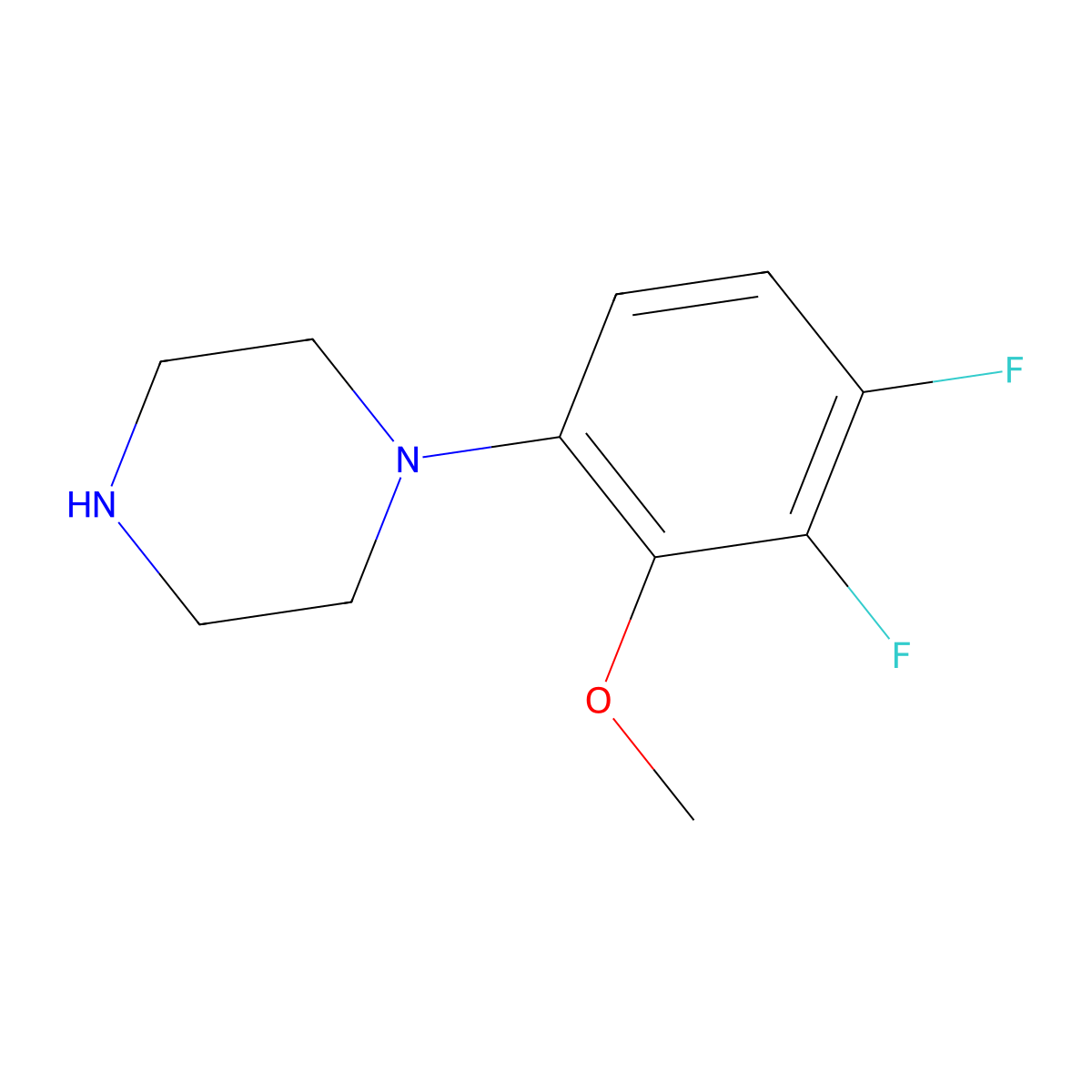1-(3,4-Difluoro-2-methoxyphenyl)piperazine molecular structure, CAS 1784414-52-3