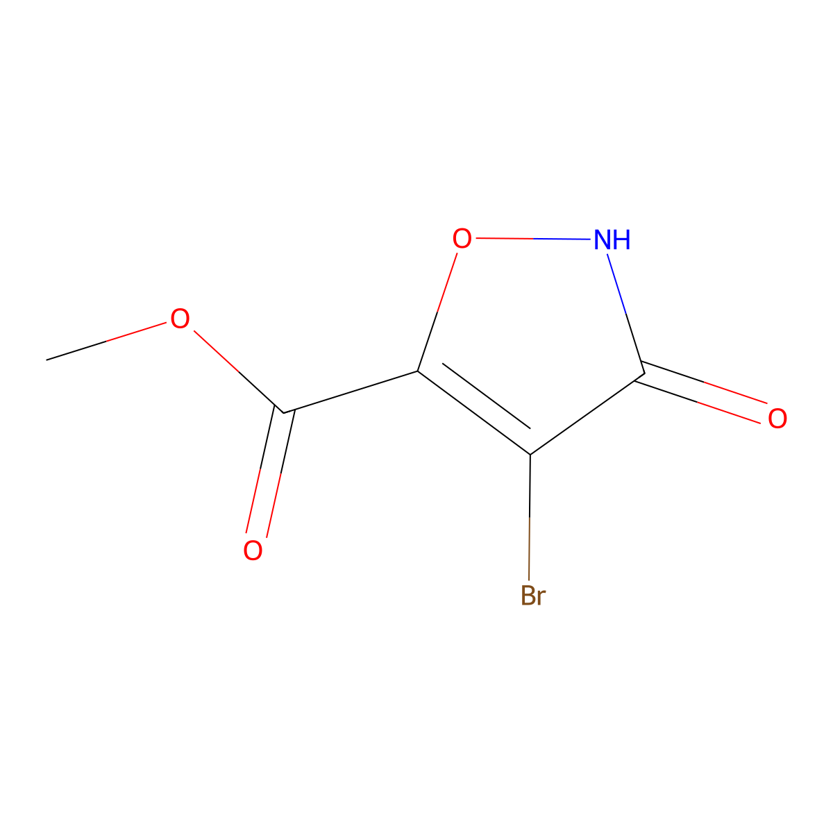 Methyl 4-bromo-3-hydroxy-1,2-oxazole-5-carboxylate molecular structure, CAS 1784425-56-4