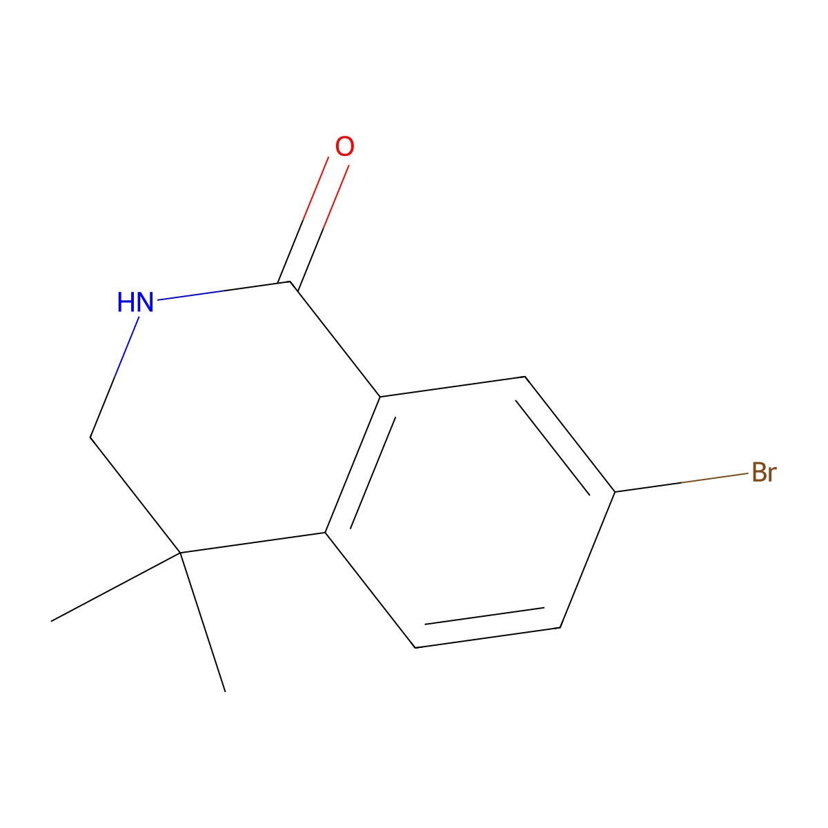 7-Bromo-4,4-dimethyl-3,4-dihydroisoquinolin-1(2H)-one molecular structure, CAS 1784426-29-4