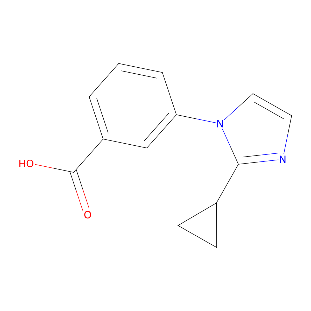 3-(2-cyclopropyl-1H-imidazol-1-yl)benzoic acid molecular structure, CAS 1784427-66-2