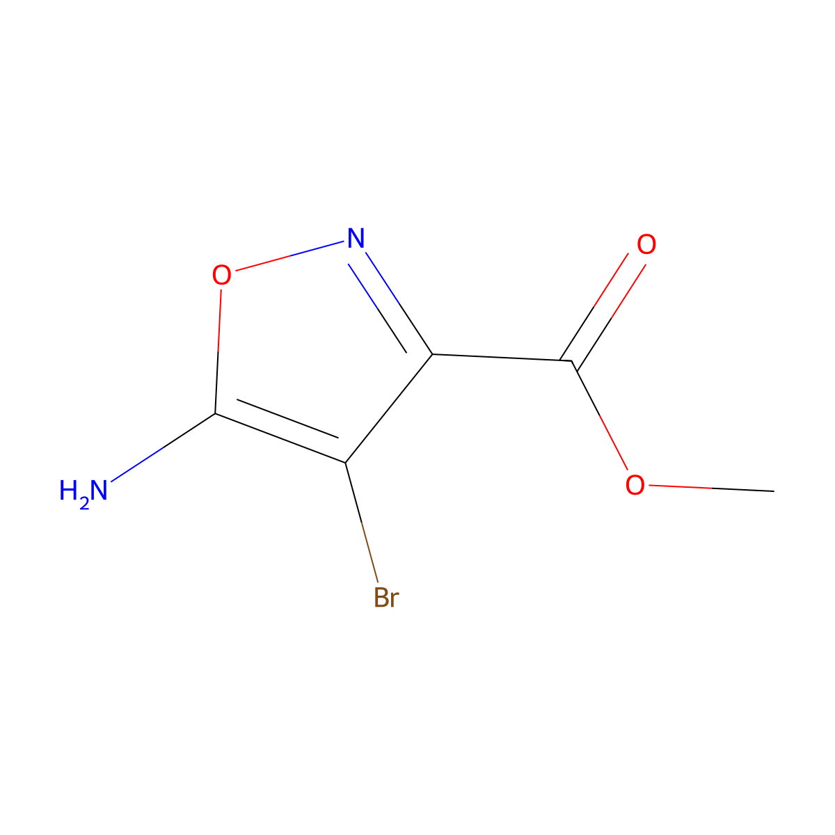 Methyl 5-amino-4-bromo-1,2-oxazole-3-carboxylate molecular structure, CAS 1784427-95-7