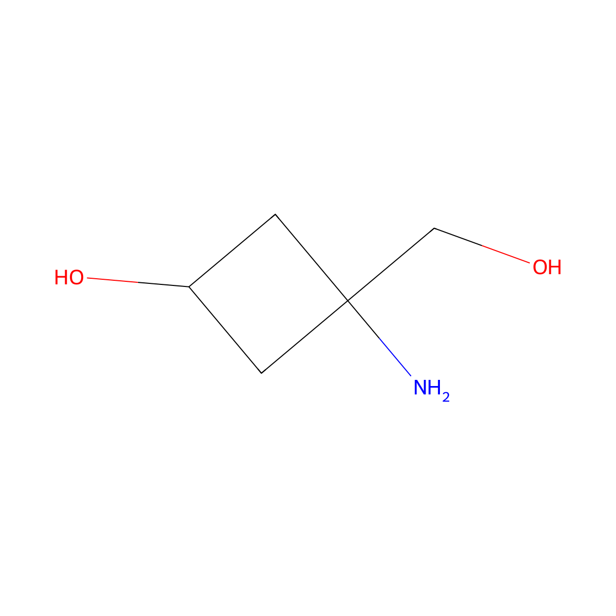 3-Amino-3-(hydroxymethyl)cyclobutan-1-ol molecular structure, CAS 1784429-21-5