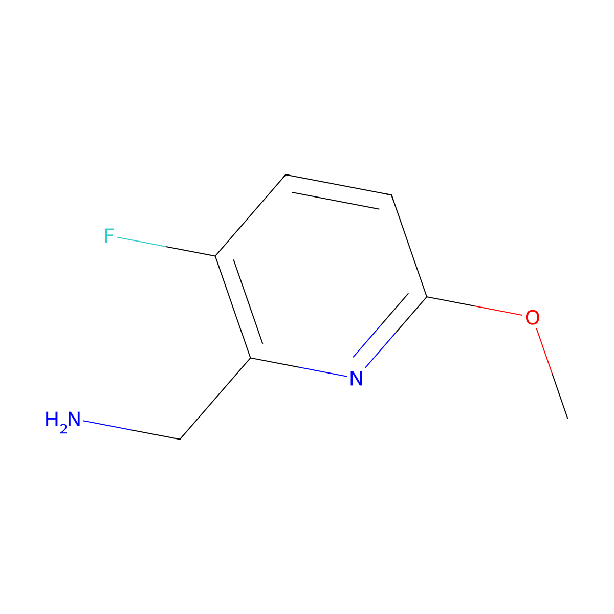 (3-Fluoro-6-methoxypyridin-2-yl)methanamine molecular structure, CAS 1784429-44-2