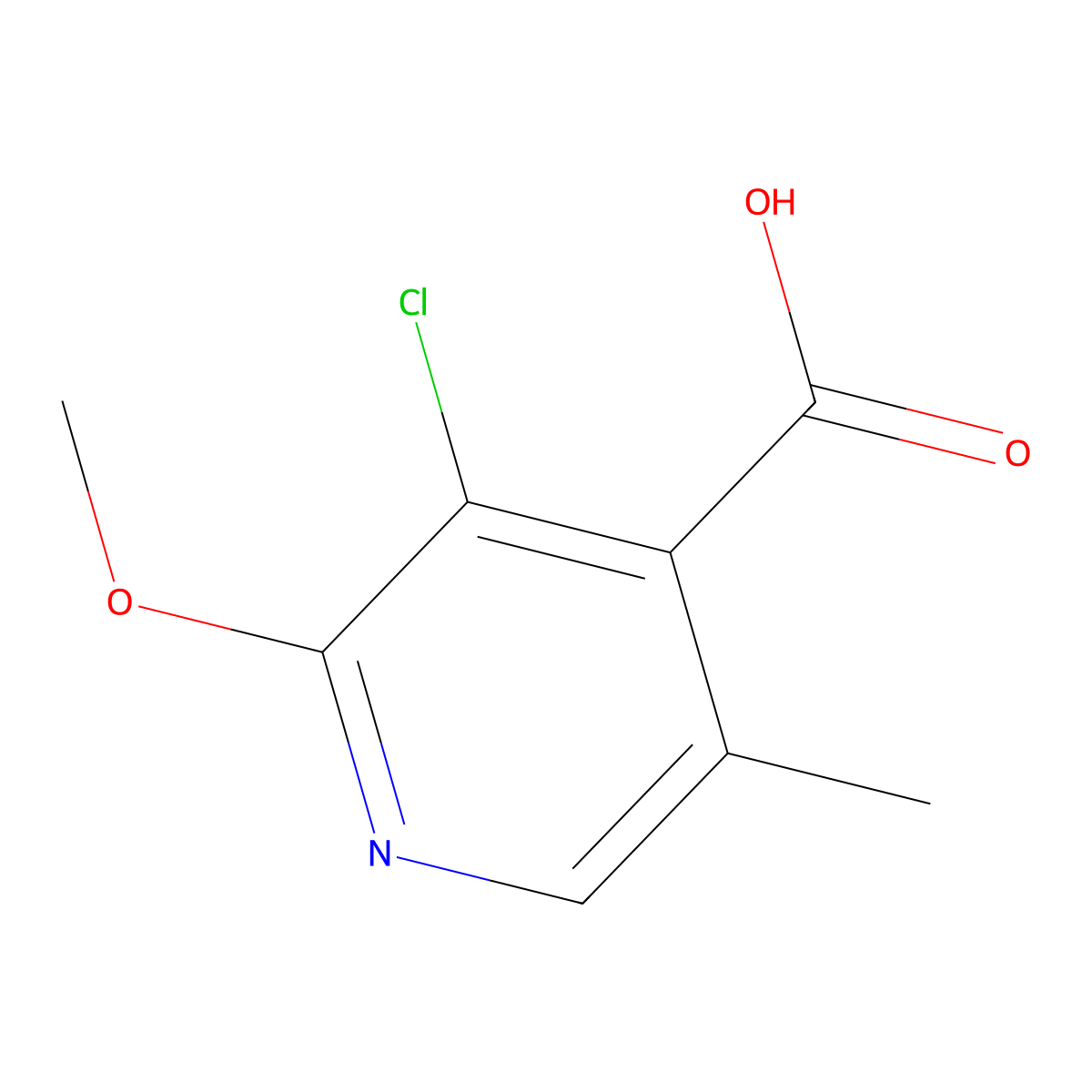 3-Chloro-2-methoxy-5-methylpyridine-4-carboxylic acid molecular structure, CAS 1784430-44-9