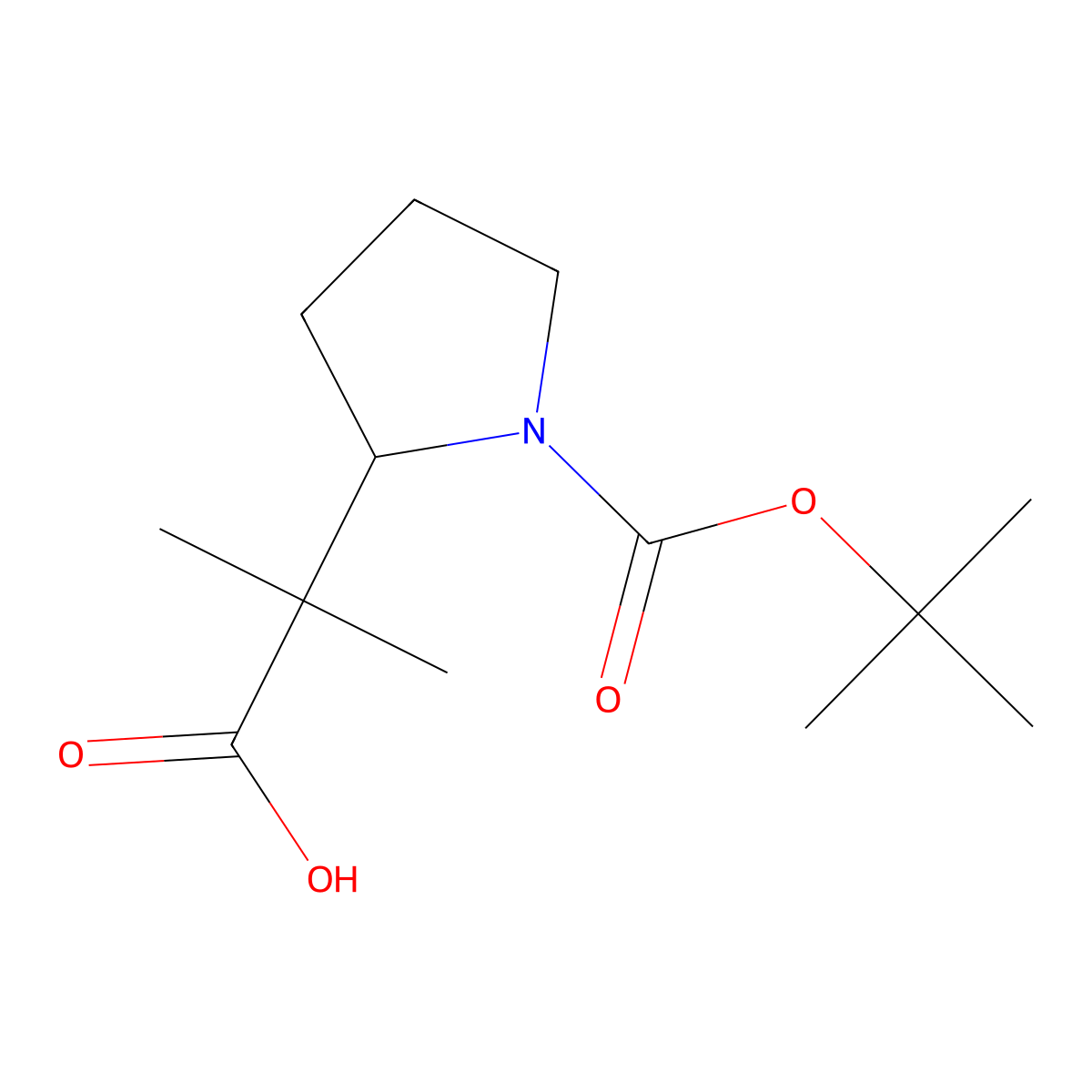 2-{1-[(Tert-butoxy)carbonyl]pyrrolidin-2-yl}-2-methylpropanoic acid molecular structure, CAS 1784431-95-3