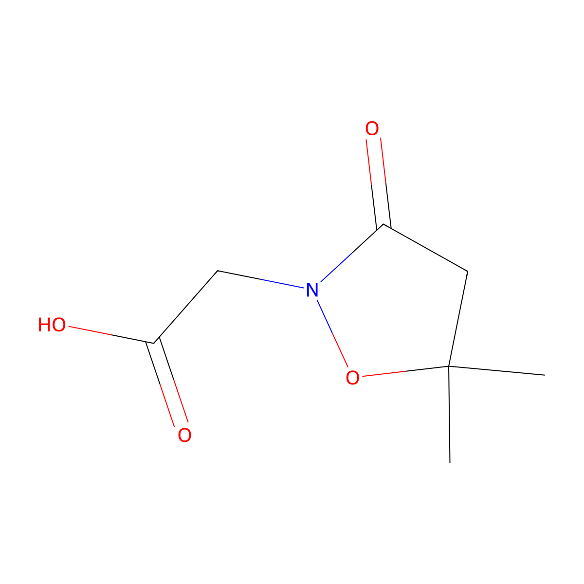 2-(5,5-Dimethyl-3-oxo-1,2-oxazolidin-2-yl)acetic acid molecular structure, CAS 1784436-41-4