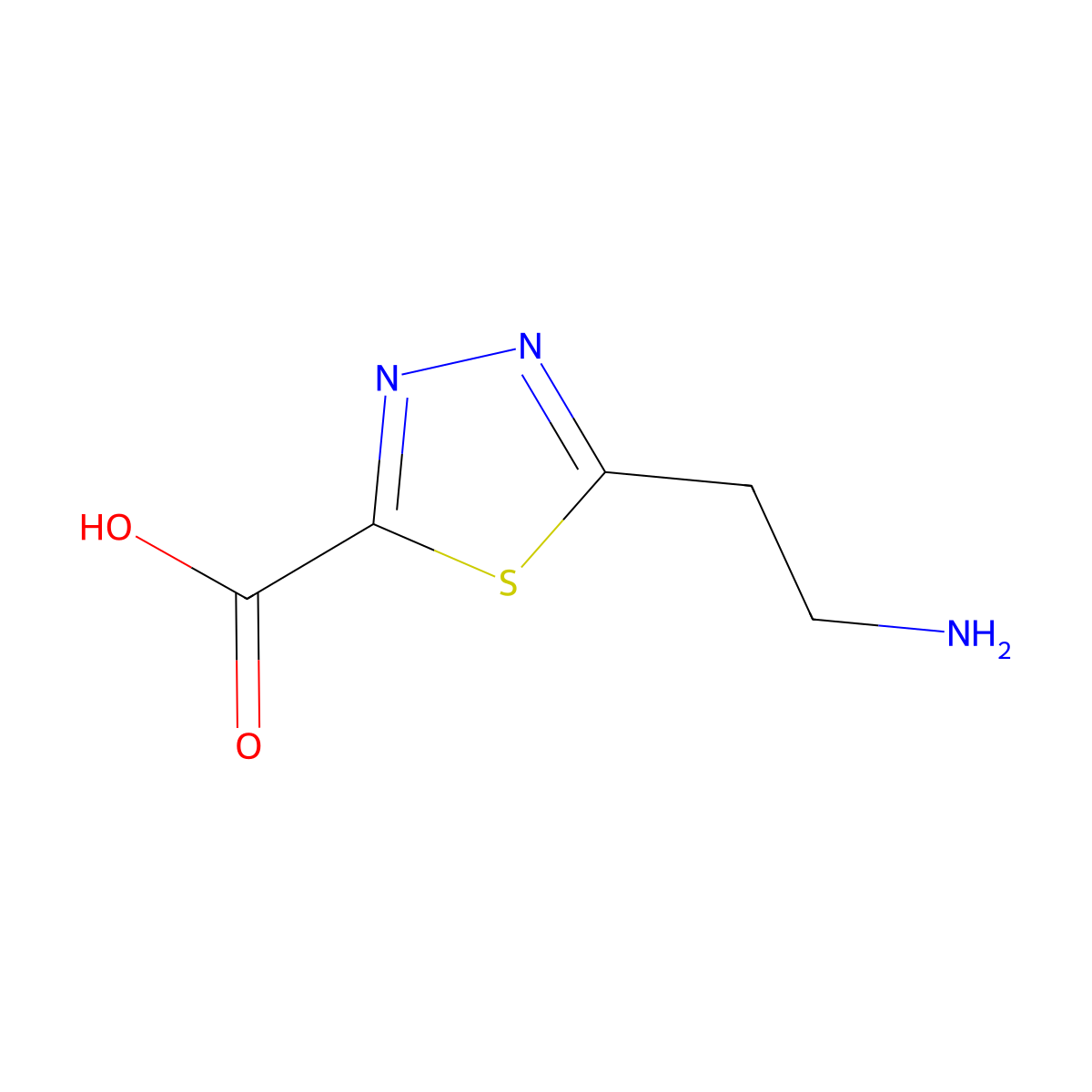 5-(2-Aminoethyl)-1,3,4-thiadiazole-2-carboxylic acid molecular structure, CAS 1784436-86-7