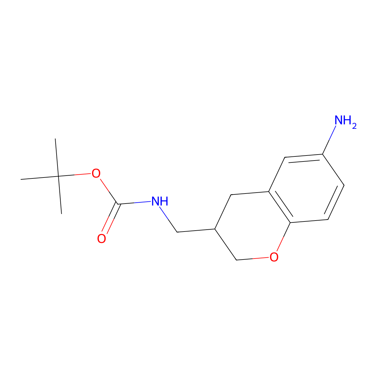tert-butyl N-[(6-amino-3,4-dihydro-2H-1-benzopyran-3-yl)methyl]carbamate molecular structure, CAS 1784437-10-0