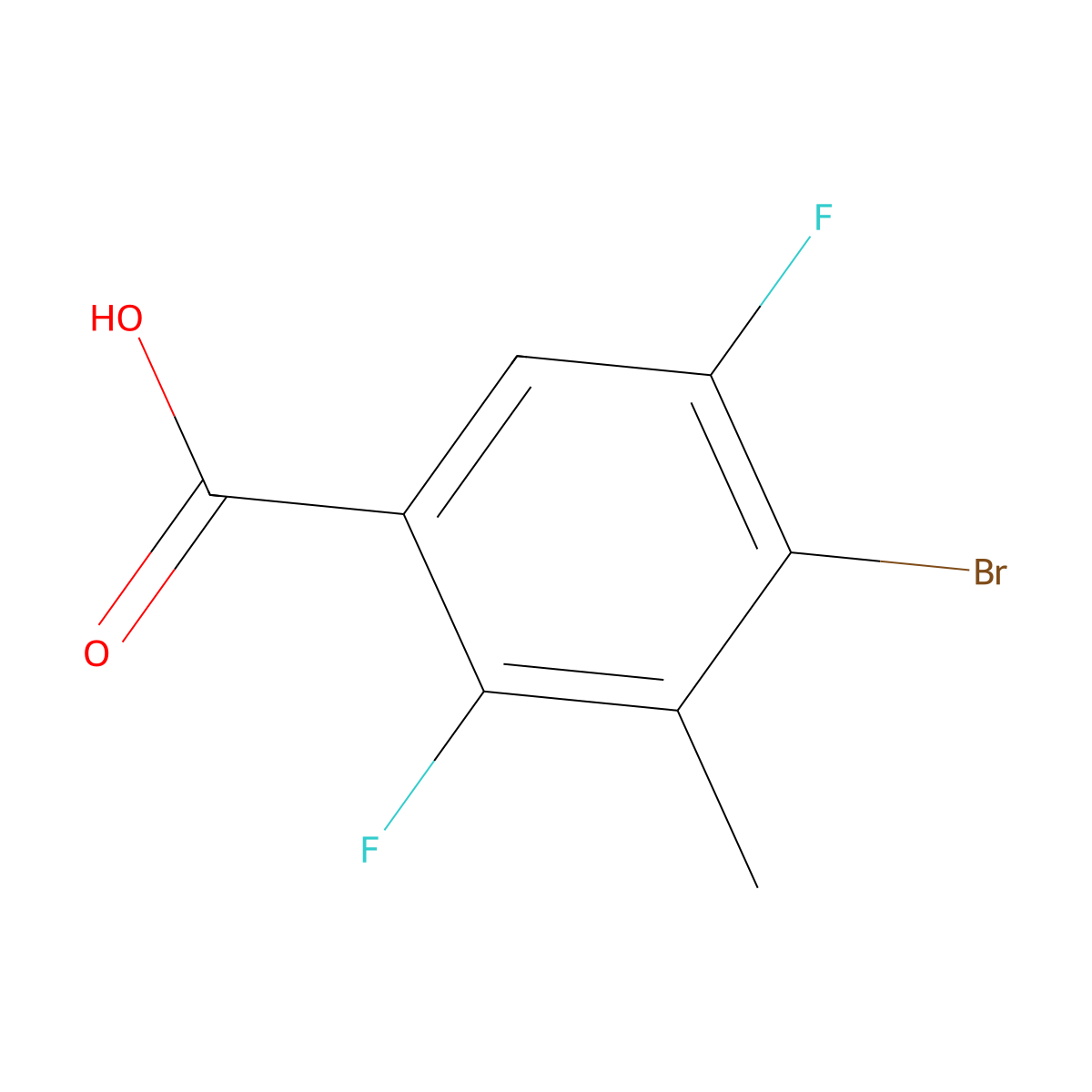 4-Bromo-2,5-difluoro-3-methylbenzoic acid molecular structure, CAS 178444-98-9