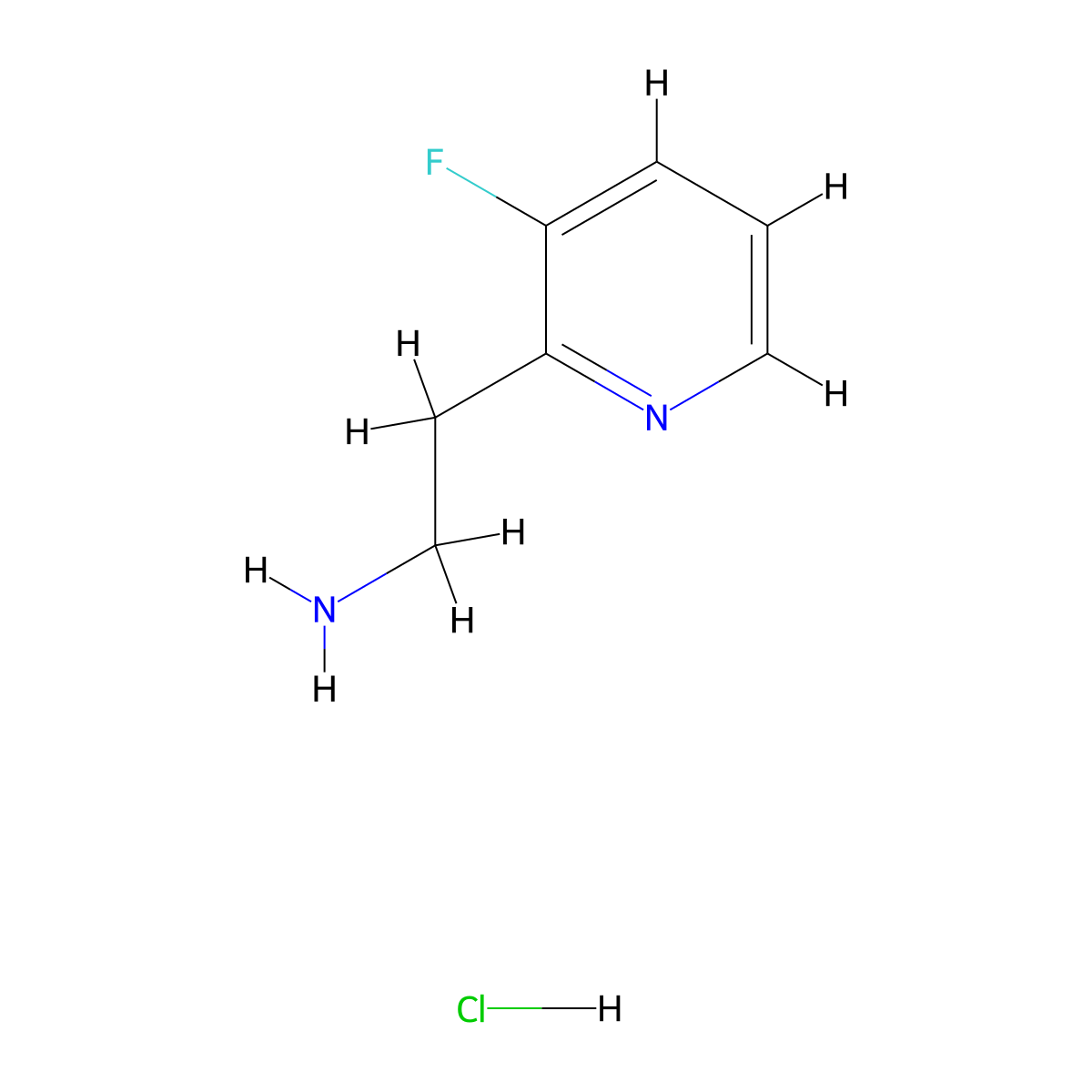 2-(3-Fluoropyridin-2-yl)ethan-1-amine hydrochloride molecular structure, CAS 1784443-81-7