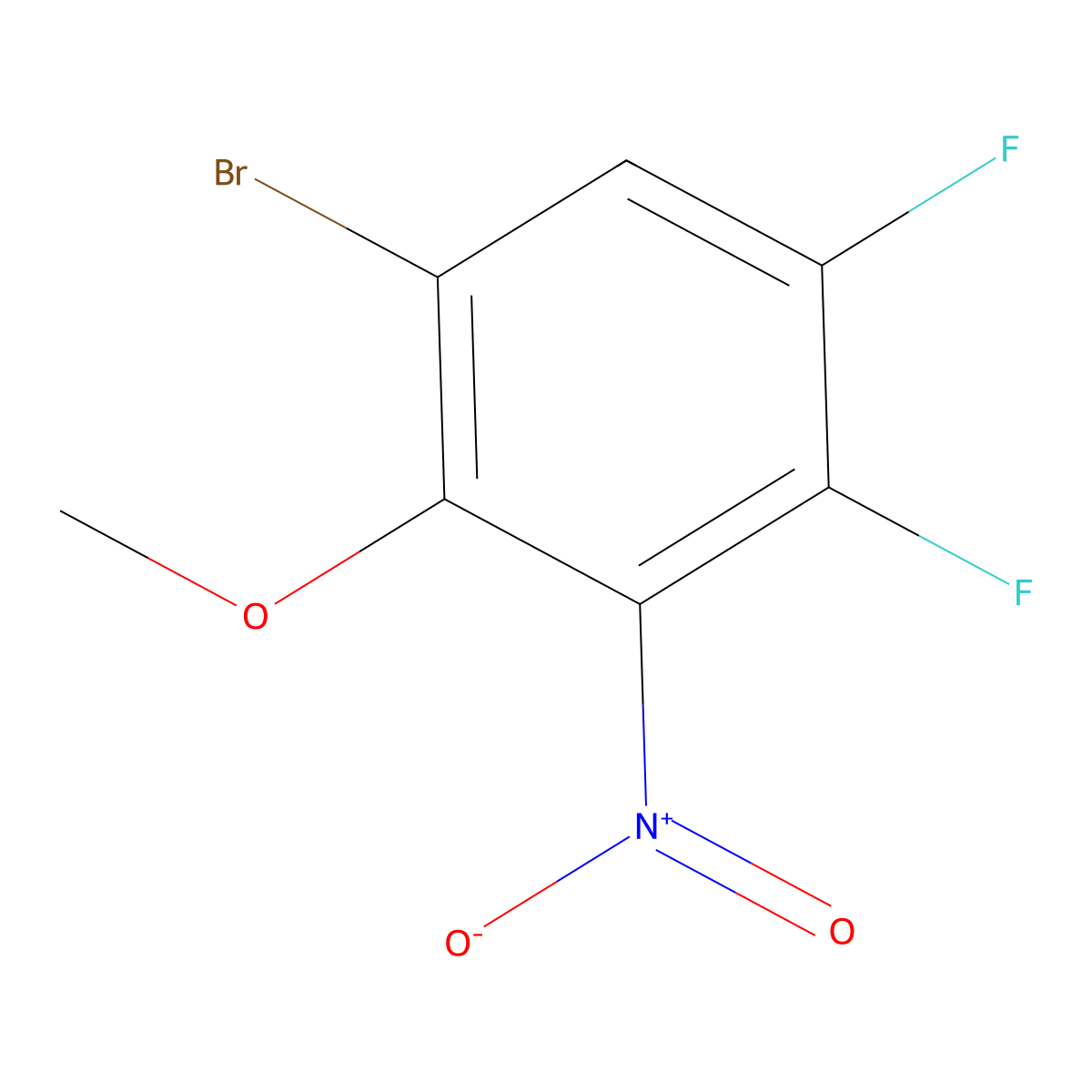 1-Bromo-4,5-difluoro-2-methoxy-3-nitrobenzene molecular structure, CAS 1784444-30-9