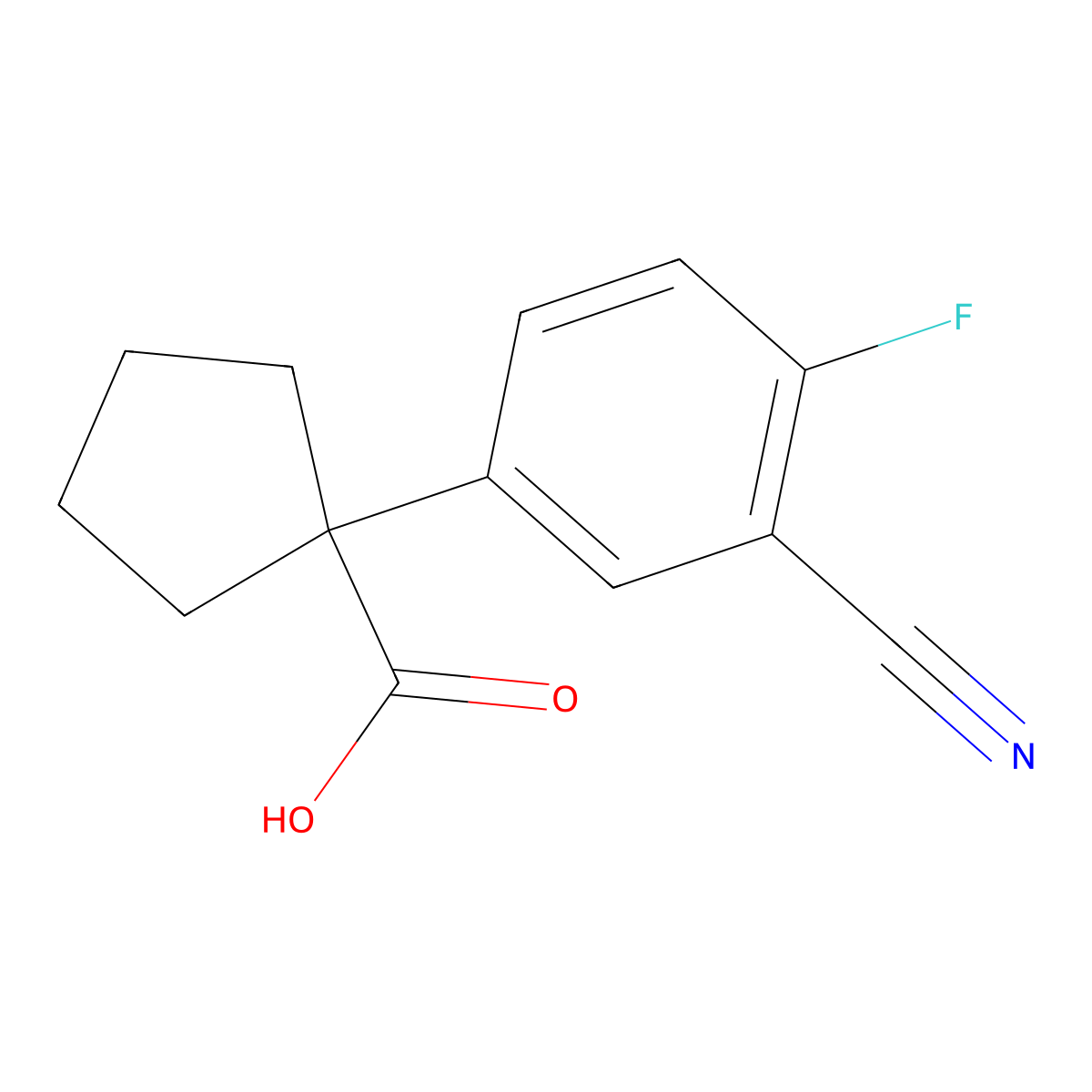 1-(3-Cyano-4-fluorophenyl)cyclopentane-1-carboxylic acid molecular structure, CAS 1784448-27-6