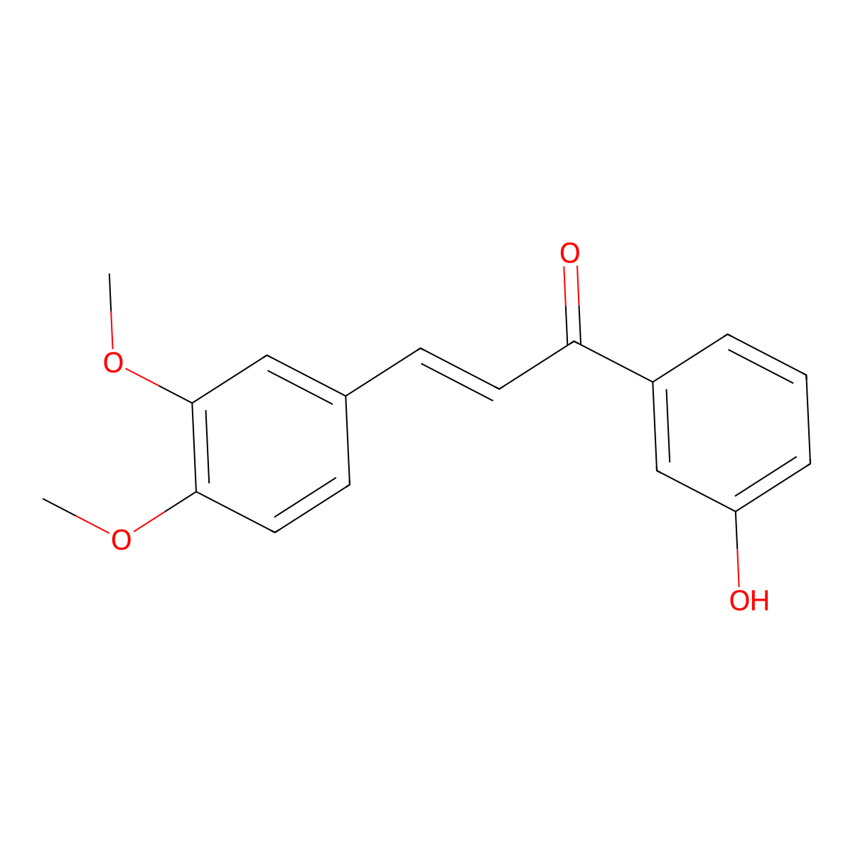 (E)-3-(3,4-dimethoxyphenyl)-1-(3-hydroxyphenyl)prop-2-en-1-one molecular structure, CAS 178445-80-2