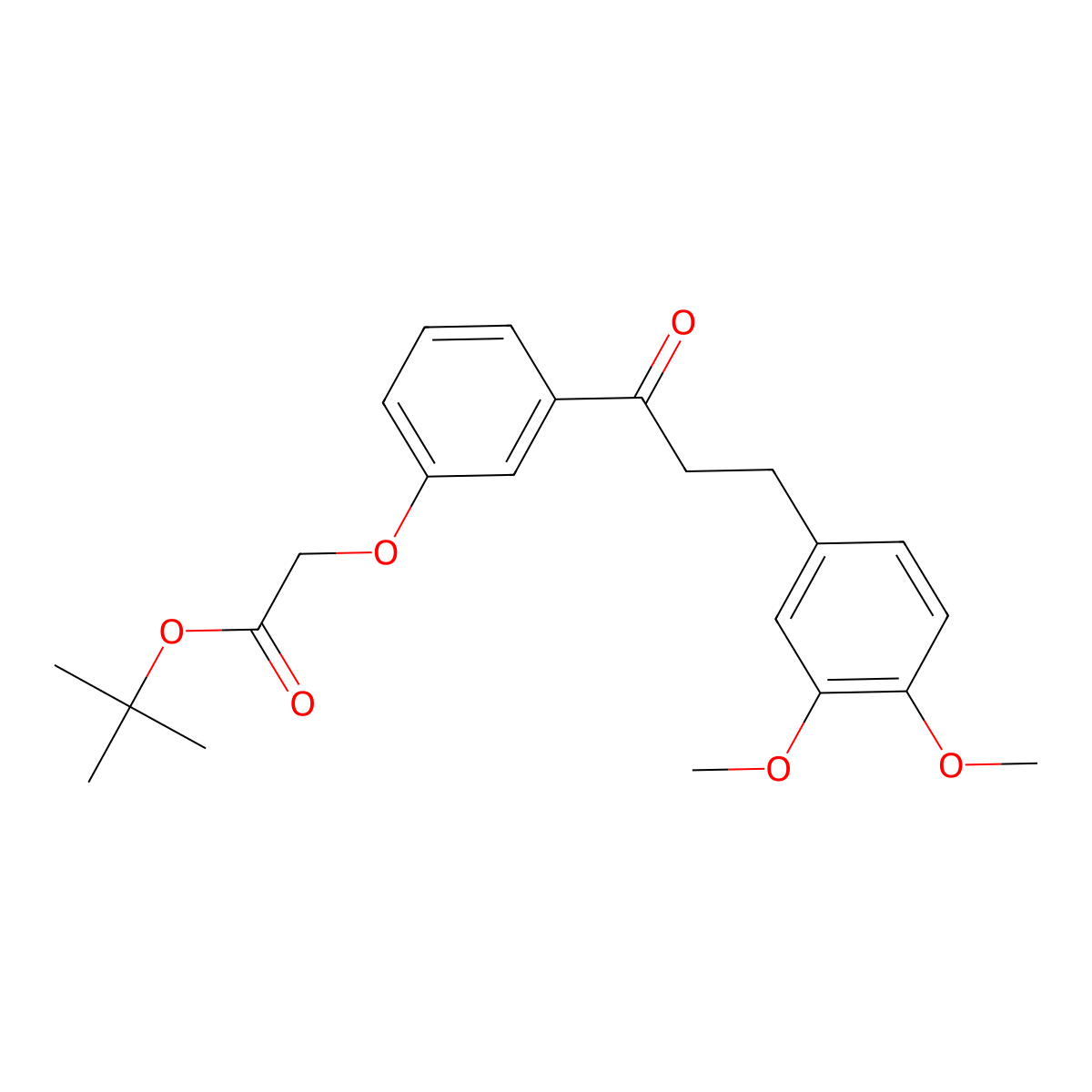 tert-Butyl 2-(3-(3-(3,4-dimethoxyphenyl)propanoyl)phenoxy)acetate molecular structure, CAS 178445-86-8