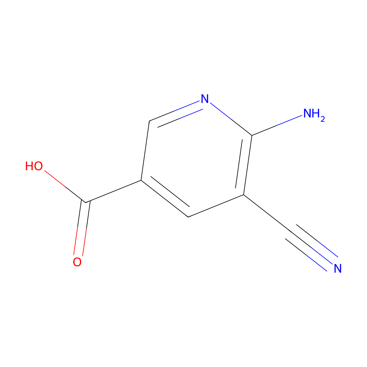 6-Amino-5-cyanopyridine-3-carboxylic acid molecular structure, CAS 1784450-02-7