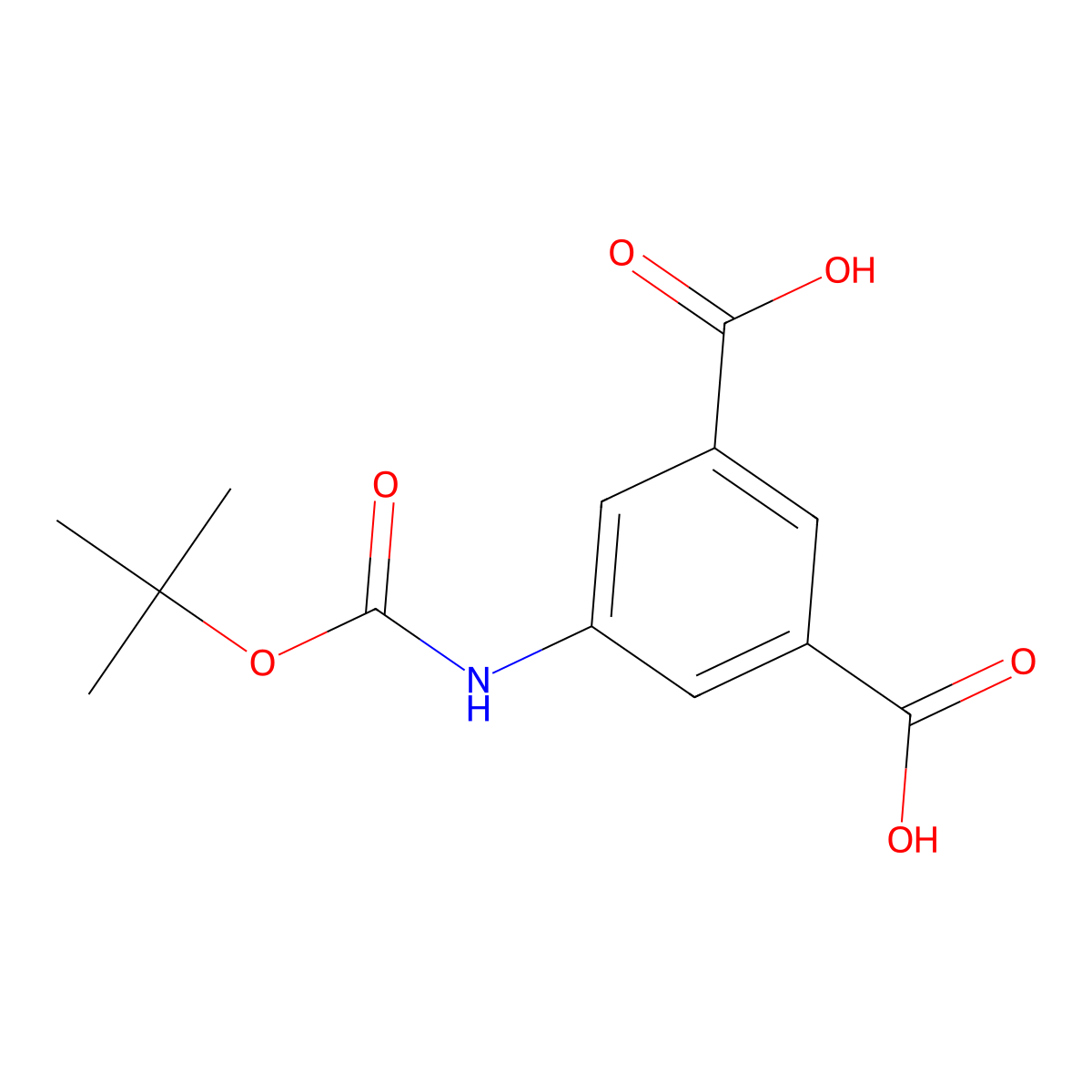 5-(((Tert-butoxy)carbonyl)amino)benzene-1,3-dicarboxylic acid molecular structure, CAS 178446-63-4