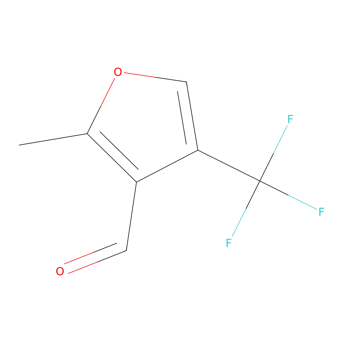 2-Methyl-4-(trifluoromethyl)furan-3-carbaldehyde molecular structure, CAS 1784463-88-2
