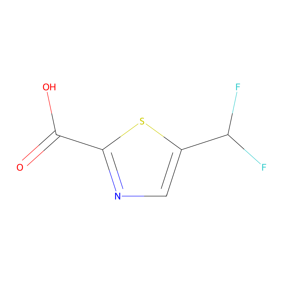 5-(Difluoromethyl)-1,3-thiazole-2-carboxylic acid molecular structure, CAS 1784465-69-5