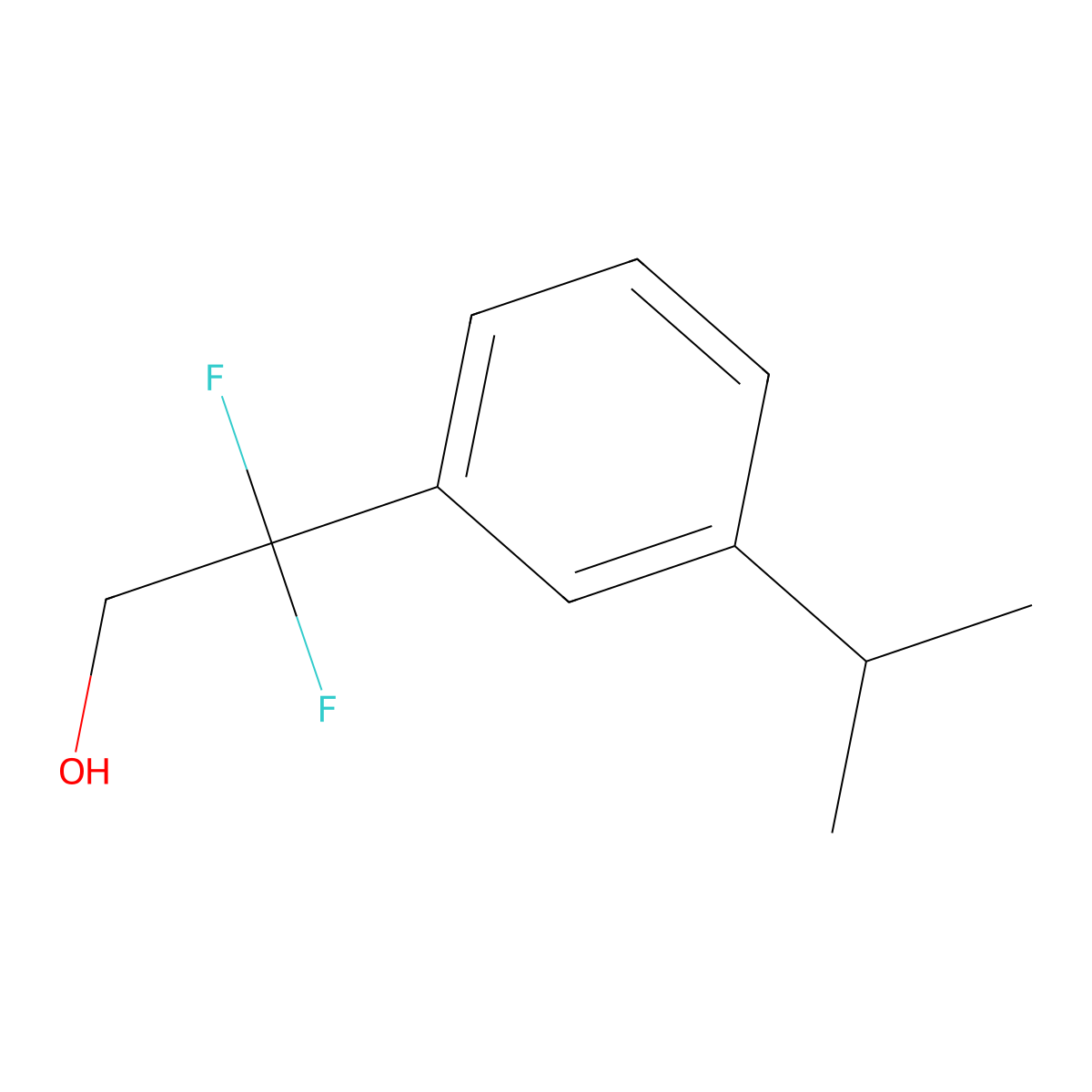 2,2-Difluoro-2-[3-(propan-2-yl)phenyl]ethan-1-ol molecular structure, CAS 1784466-79-0