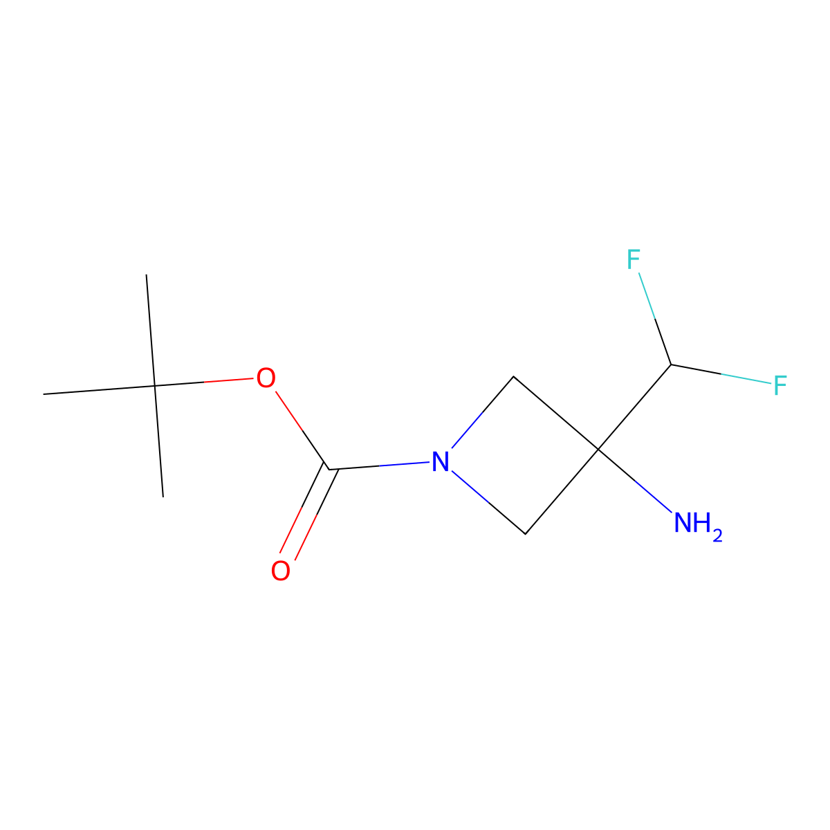 Tert-butyl 3-amino-3-(difluoromethyl)azetidine-1-carboxylate molecular structure, CAS 1784468-46-7