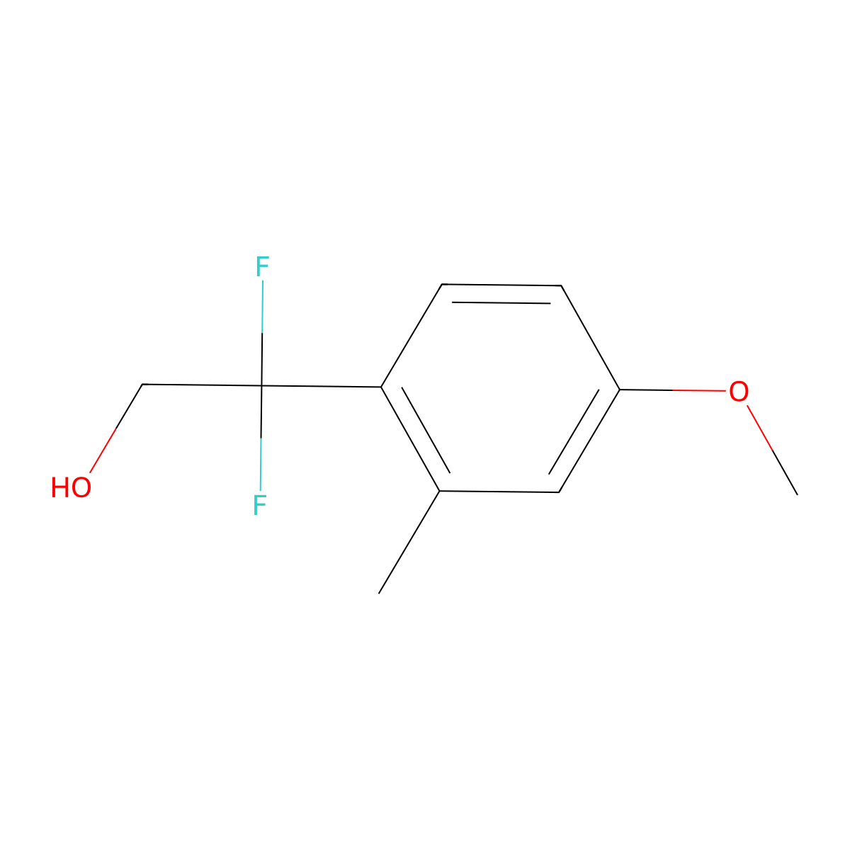2,2-Difluoro-2-(4-methoxy-2-methylphenyl)ethan-1-ol molecular structure, CAS 1784469-14-2