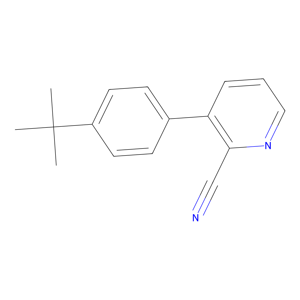 3-(4-Tert-butylphenyl)pyridine-2-carbonitrile molecular structure, CAS 1784489-03-7