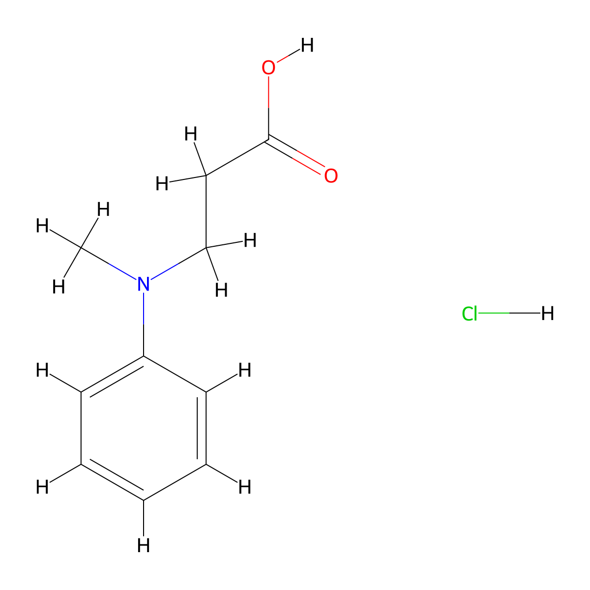 3-[Methyl(phenyl)amino]propanoic acid hydrochloride molecular structure, CAS 178450-80-1