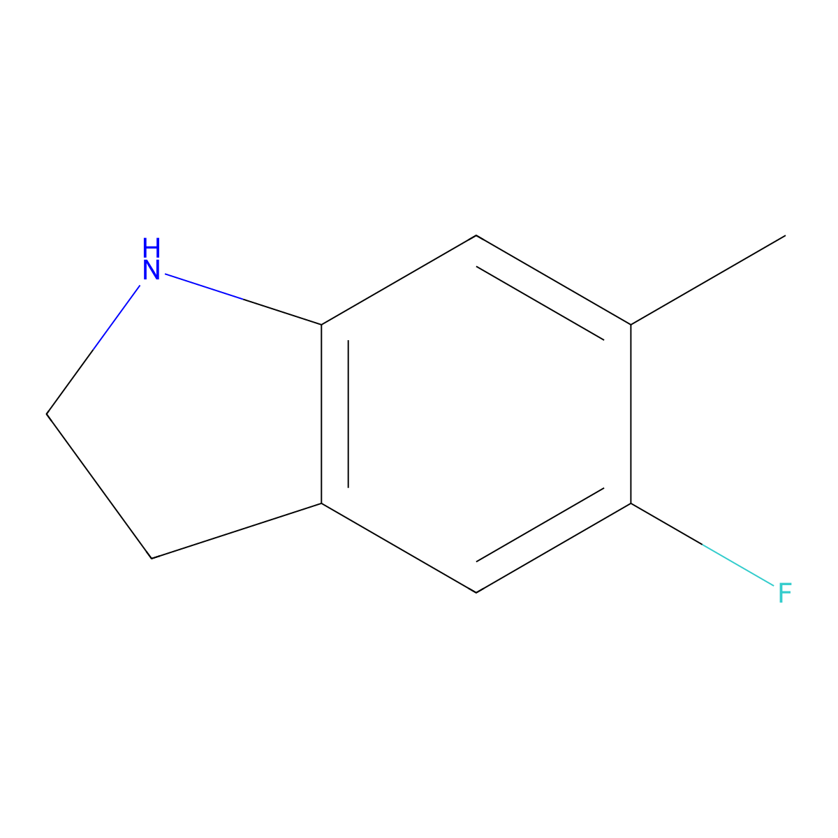 5-Fluoro-6-methylindoline molecular structure, CAS 1784502-47-1