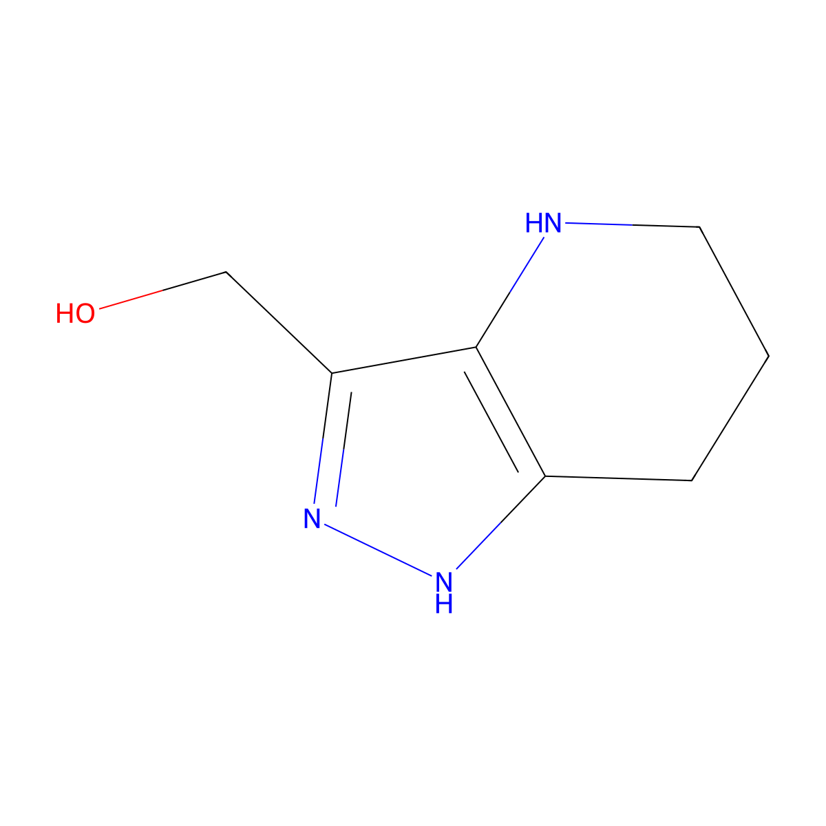 (1H,4H,5H,6H,7H-pyrazolo(4,3-b)pyridin-3-yl)methanol molecular structure, CAS 1784502-61-9