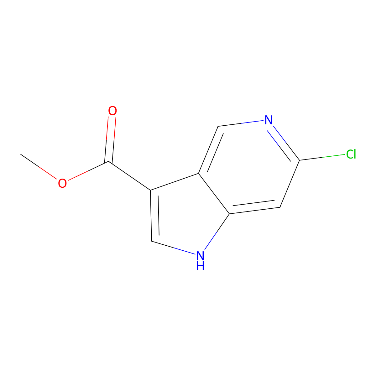 Methyl 6-chloro-1H-pyrrolo[3,2-c]pyridine-3-carboxylate molecular structure, CAS 1784502-69-7