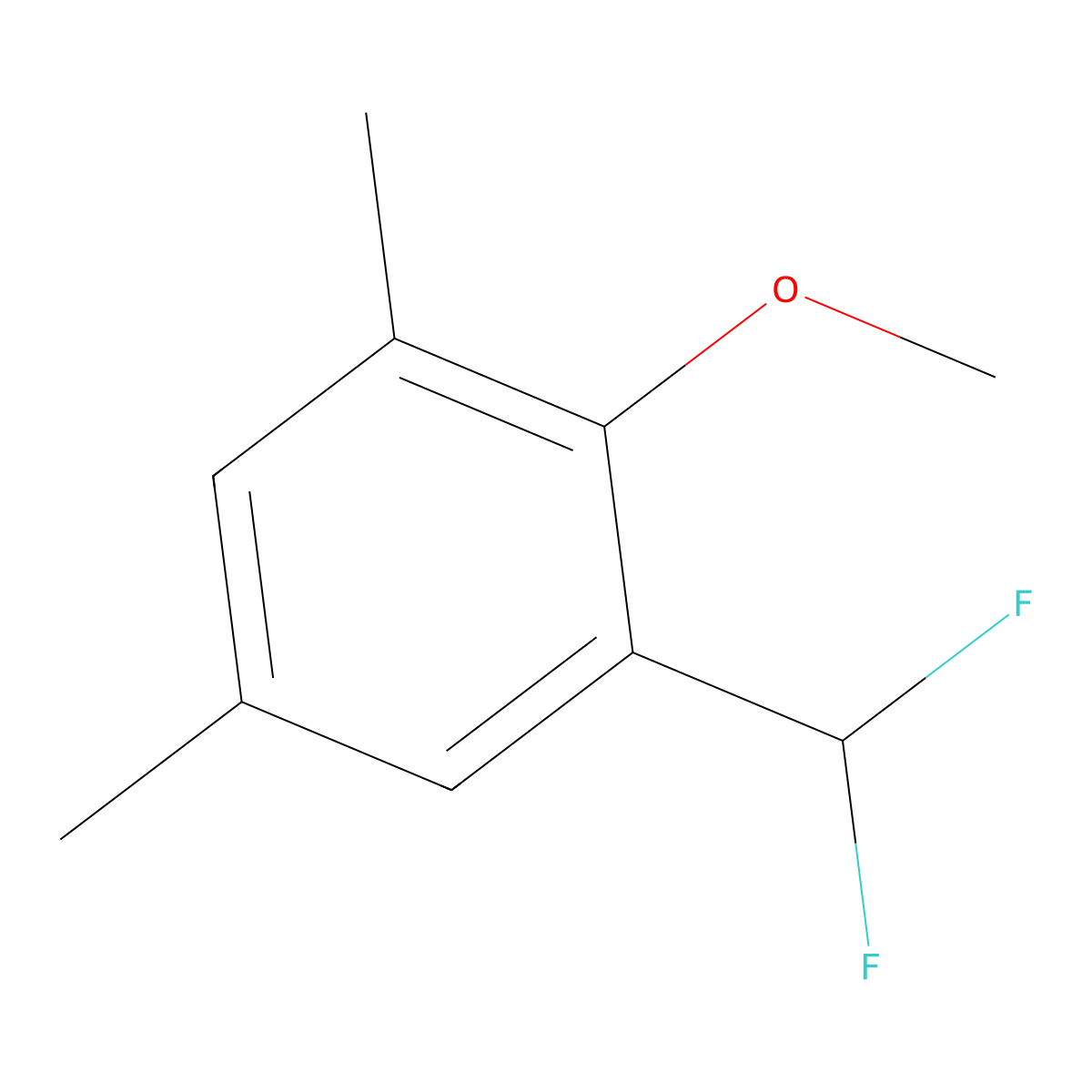 2-Difluoromethyl-4,6-dimethylanisole molecular structure, CAS 1784503-38-3