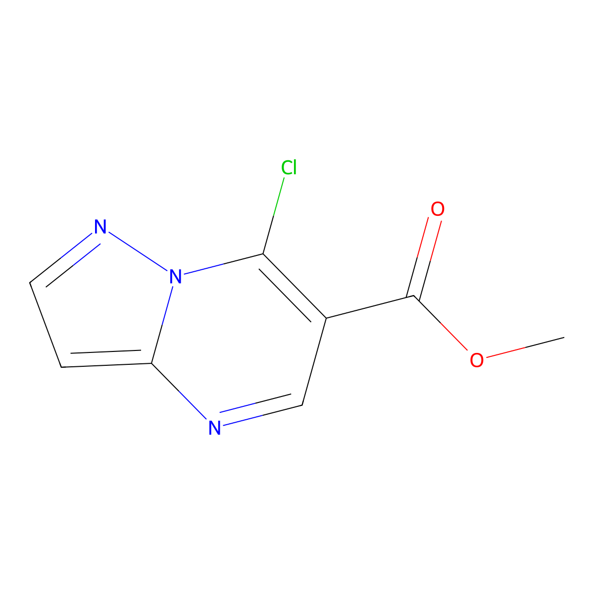 Methyl 7-chloropyrazolo[1,5-a]pyrimidine-6-carboxylate molecular structure, CAS 1784507-89-6