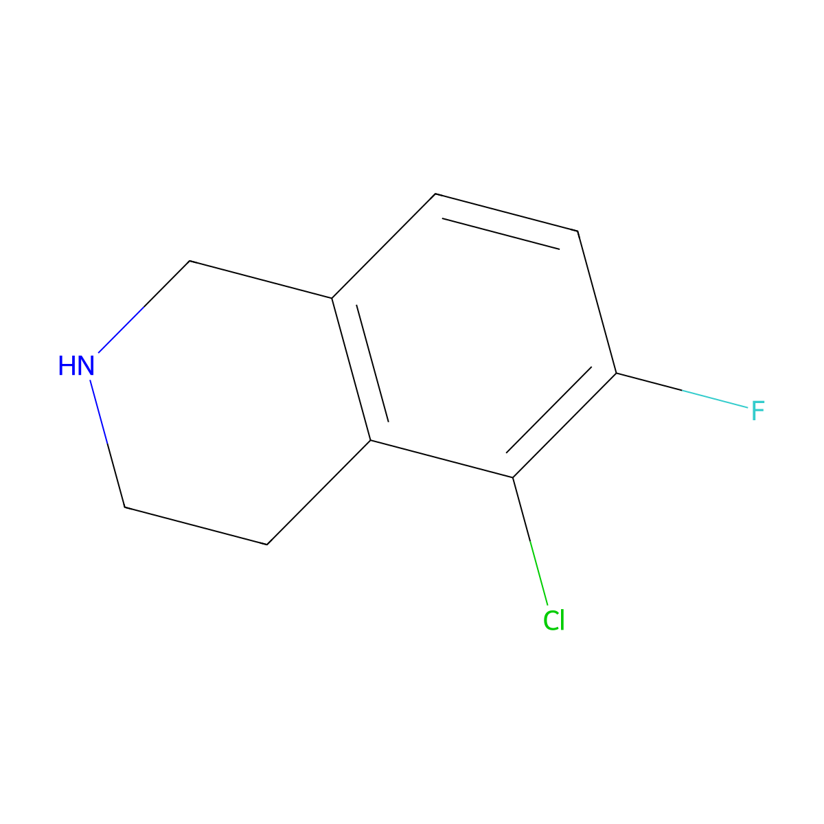5-Chloro-6-fluoro-1,2,3,4-tetrahydroisoquinoline molecular structure, CAS 1784508-64-0