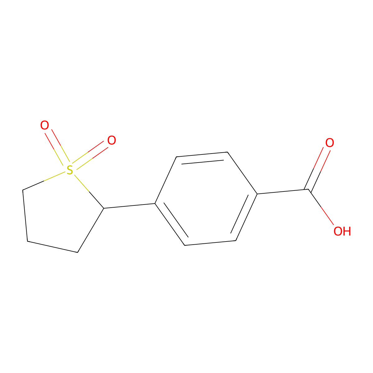 4-(1,1-Dioxo-1lambda6-thiolan-2-yl)benzoic acid molecular structure, CAS 1784509-06-3