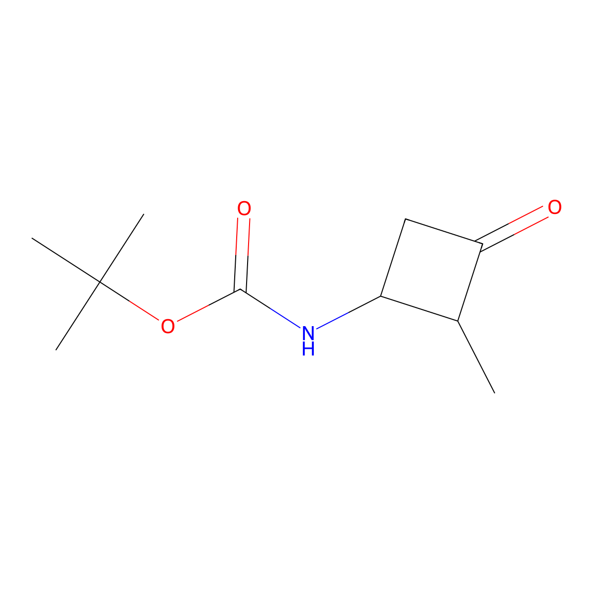 tert-butyl N-(2-methyl-3-oxocyclobutyl)carbamate molecular structure, CAS 1784509-48-3