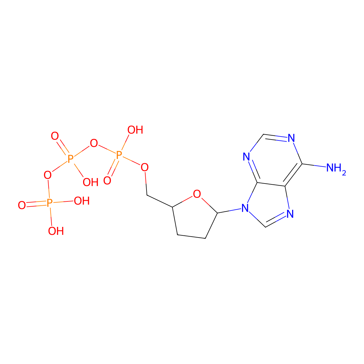2',3'-Dideoxyadenosine triphosphate molecular structure, CAS 178451-61-1