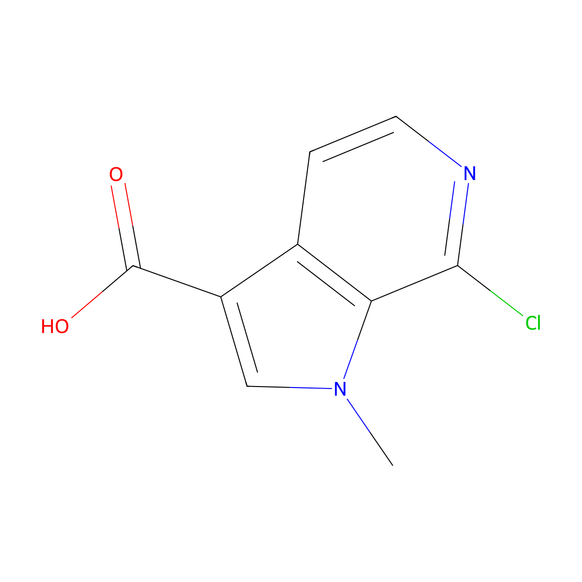 7-chloro-1-methyl-1H-pyrrolo[2,3-c]pyridine-3-carboxylic acid molecular structure, CAS 1784512-39-5