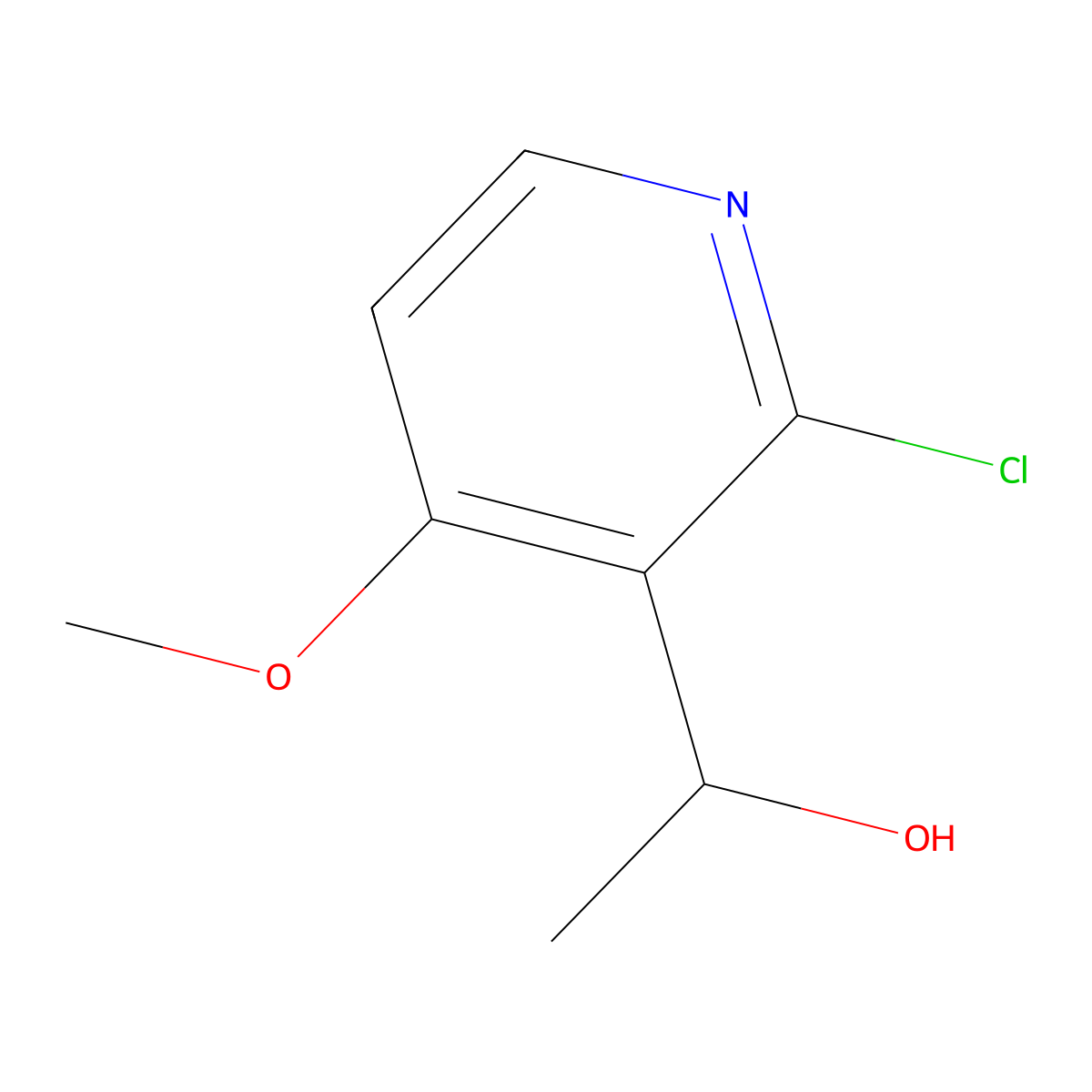 1-(2-Chloro-4-methoxypyridin-3-yl)ethanol molecular structure, CAS 1784516-35-3