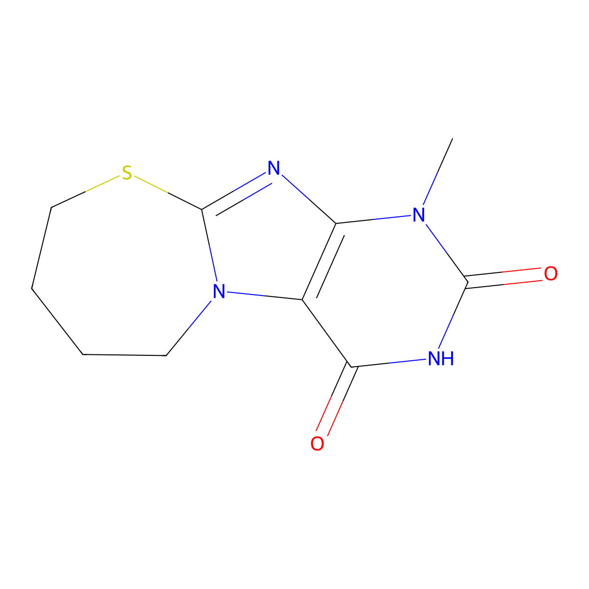 1-Methyl-6,7,8,9-tetrahydropurino[8,7-b][1,3]thiazepine-2,4-dione molecular structure, CAS 178452-73-8