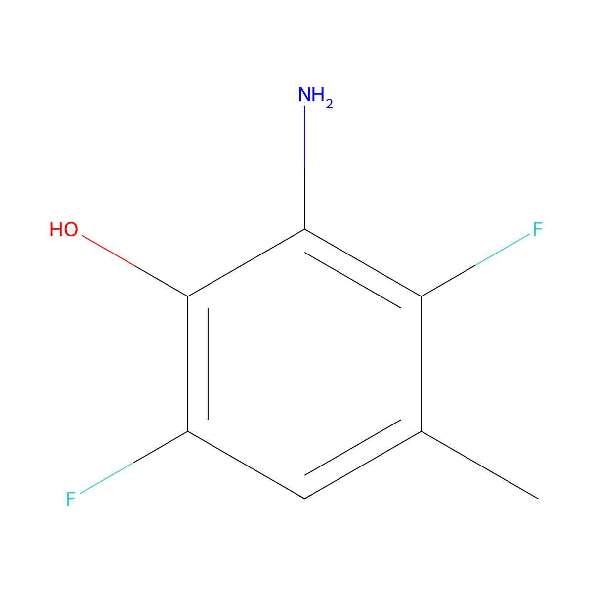 2-Amino-3,6-difluoro-4-methylphenol molecular structure, CAS 1784521-29-4