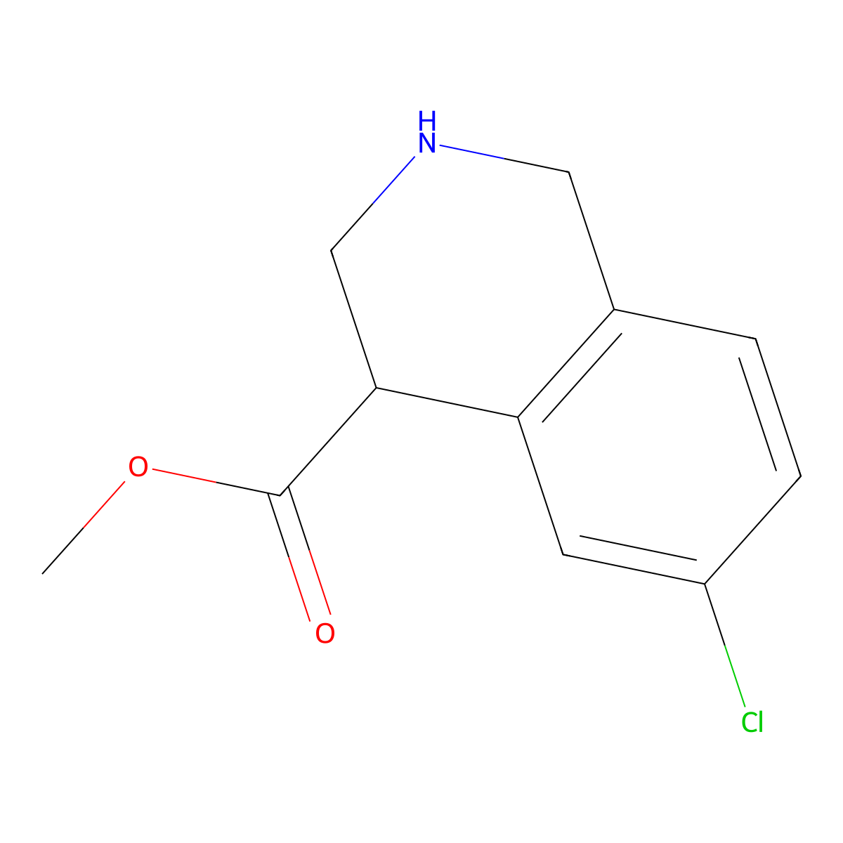 Methyl 6-chloro-1,2,3,4-tetrahydroisoquinoline-4-carboxylate molecular structure, CAS 1784522-22-0