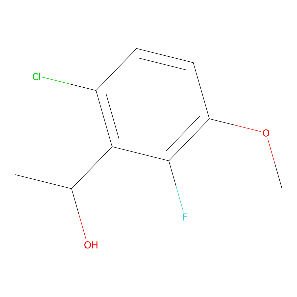 1-(6-Chloro-2-fluoro-3-methoxyphenyl)ethanol molecular structure, CAS 1784522-61-7