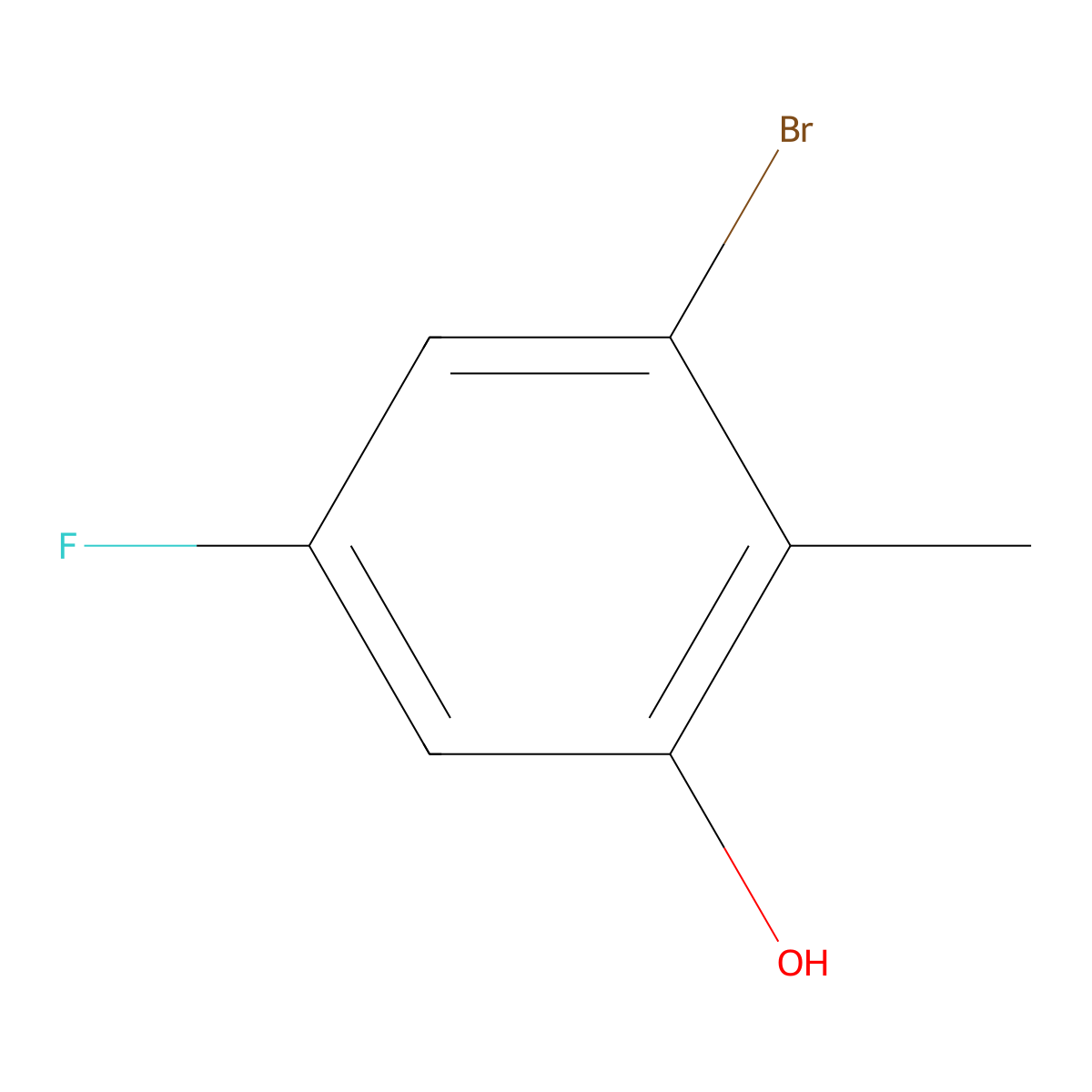 3-Bromo-5-fluoro-2-methylphenol molecular structure, CAS 1784522-73-1