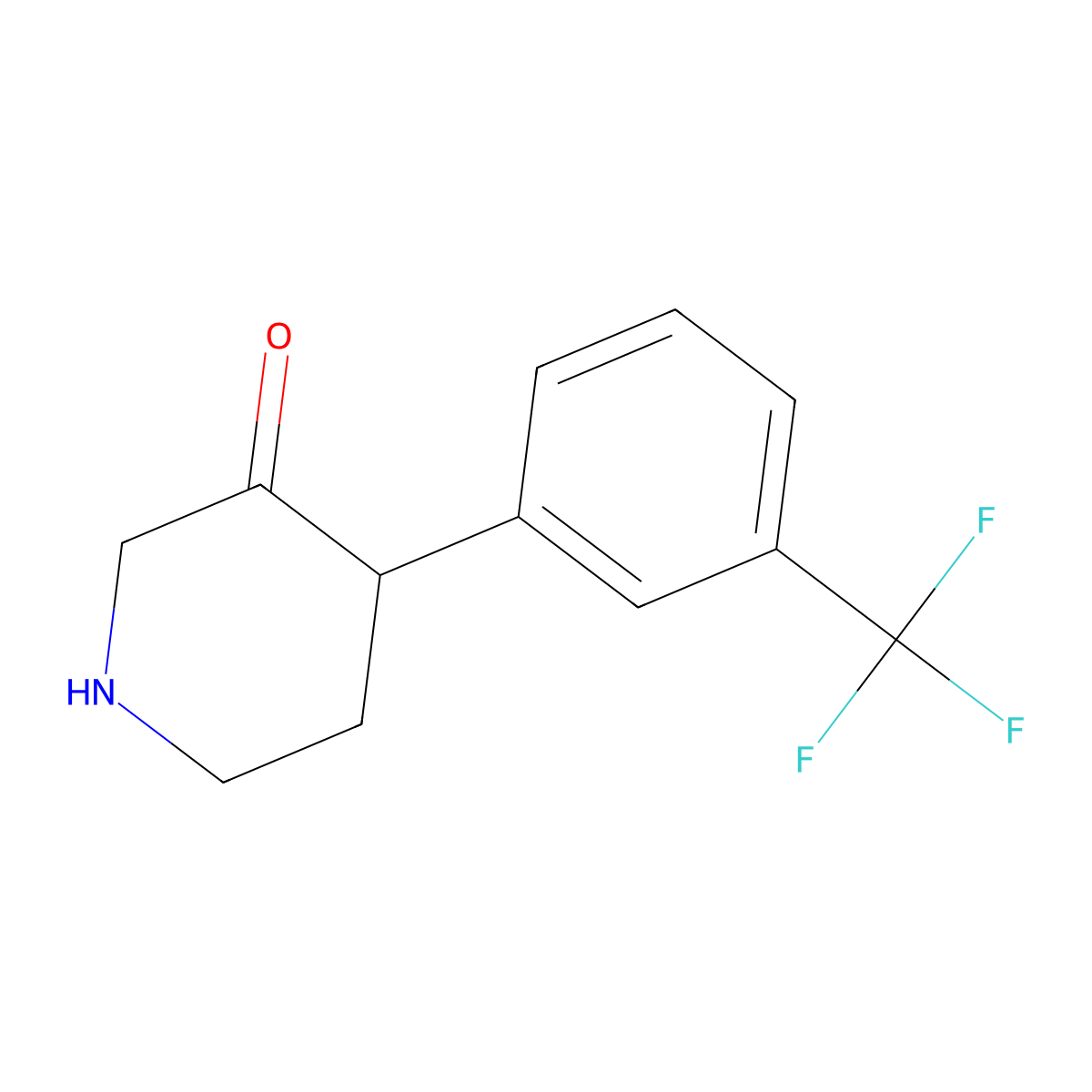 4-[3-(Trifluoromethyl)phenyl]piperidin-3-one molecular structure, CAS 1784525-42-3