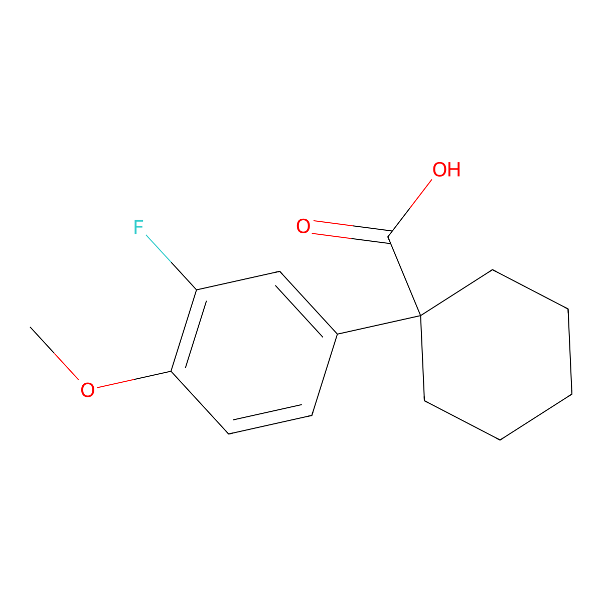 1-(3-Fluoro-4-methoxyphenyl)cyclohexane-1-carboxylic acid molecular structure, CAS 1784525-68-3