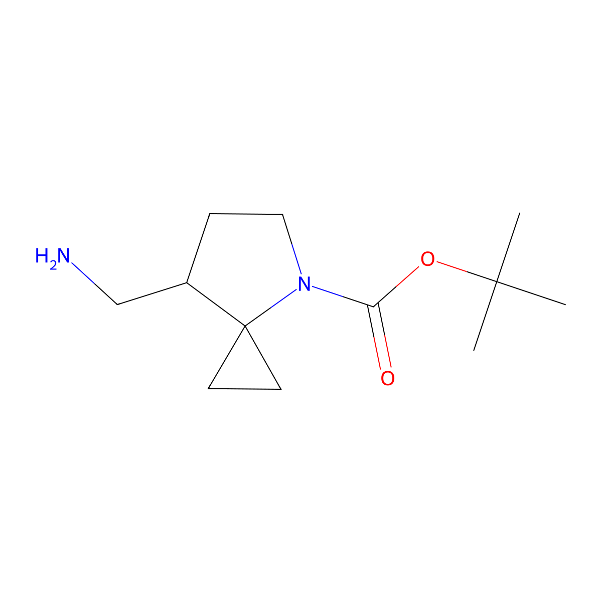 Tert-butyl 7-(aminomethyl)-4-azaspiro[2.4]heptane-4-carboxylate molecular structure, CAS 1784525-84-3