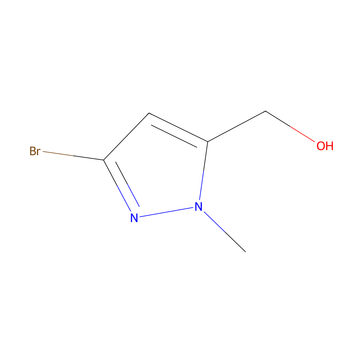(3-bromo-1-methyl-1H-pyrazol-5-yl)methanol molecular structure, CAS 1784533-05-6