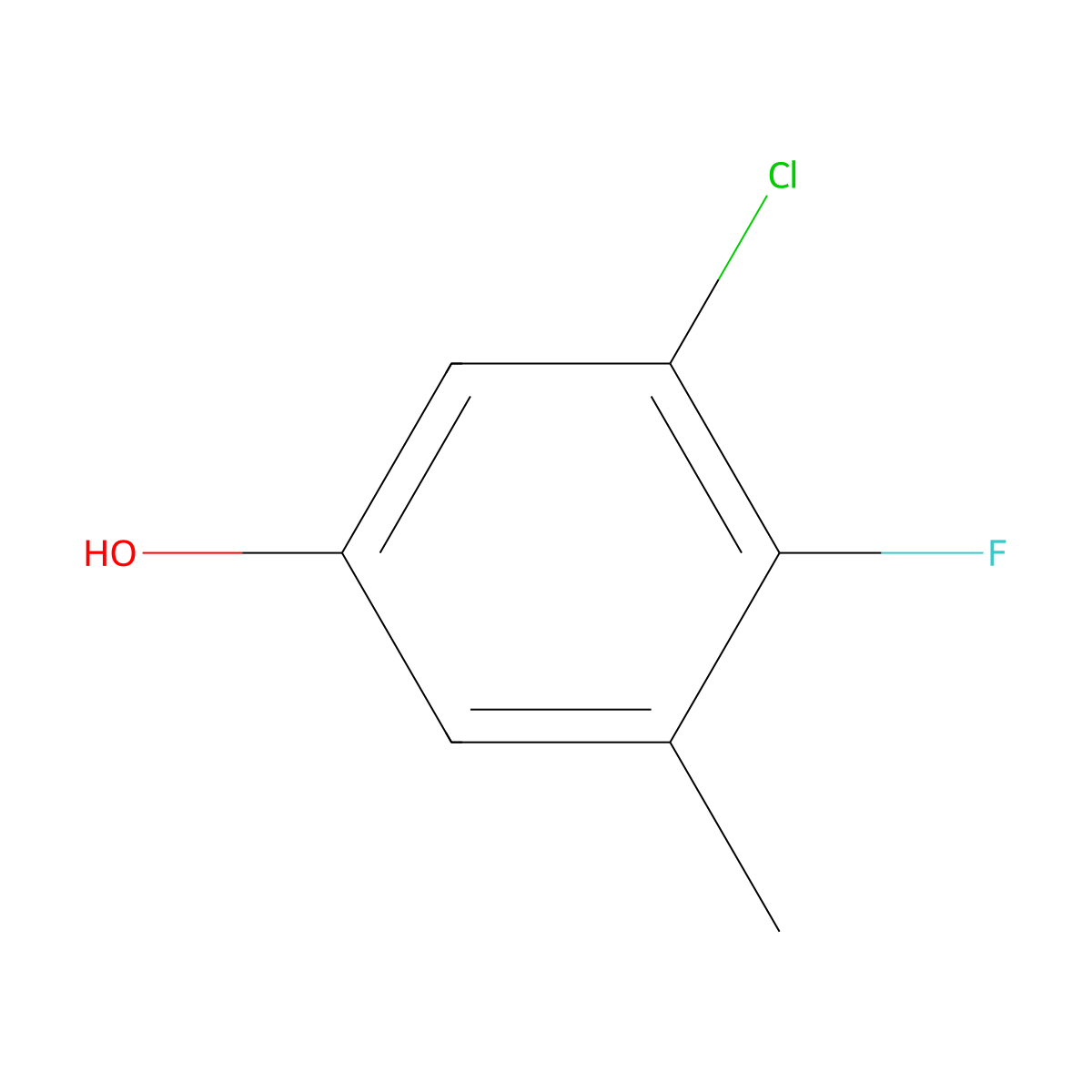 3-Chloro-4-fluoro-5-methylphenol molecular structure, CAS 1784533-88-5