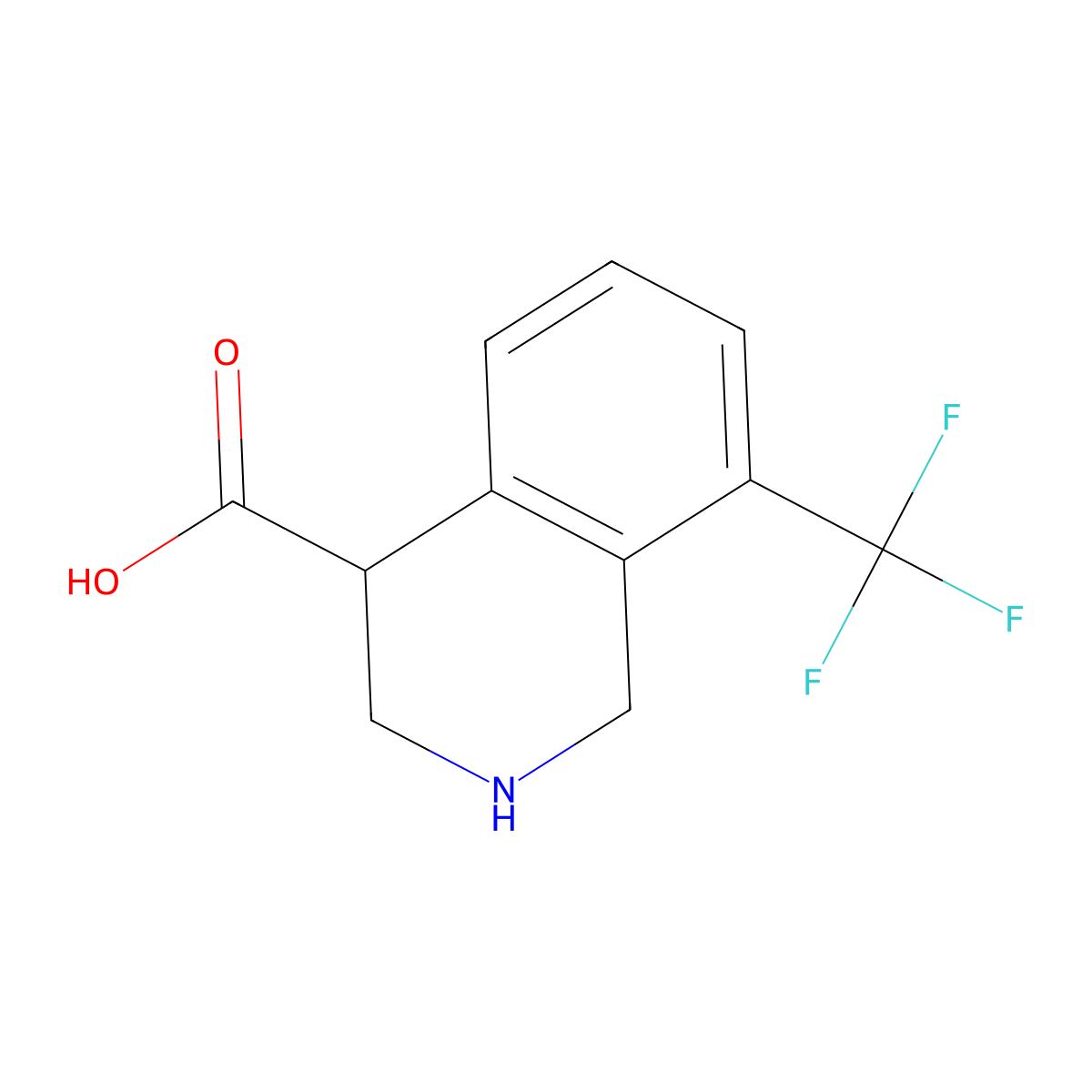 8-(Trifluoromethyl)-1,2,3,4-tetrahydroisoquinoline-4-carboxylic acid molecular structure, CAS 1784535-44-9