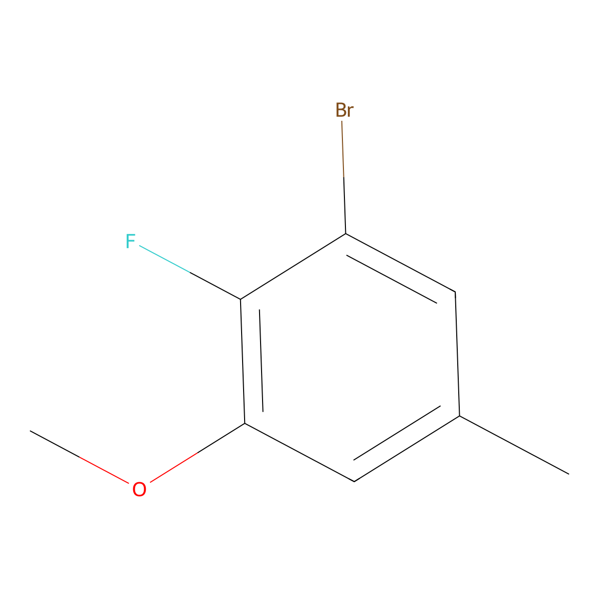 1-Bromo-2-fluoro-3-methoxy-5-methylbenzene molecular structure, CAS 1784535-73-4